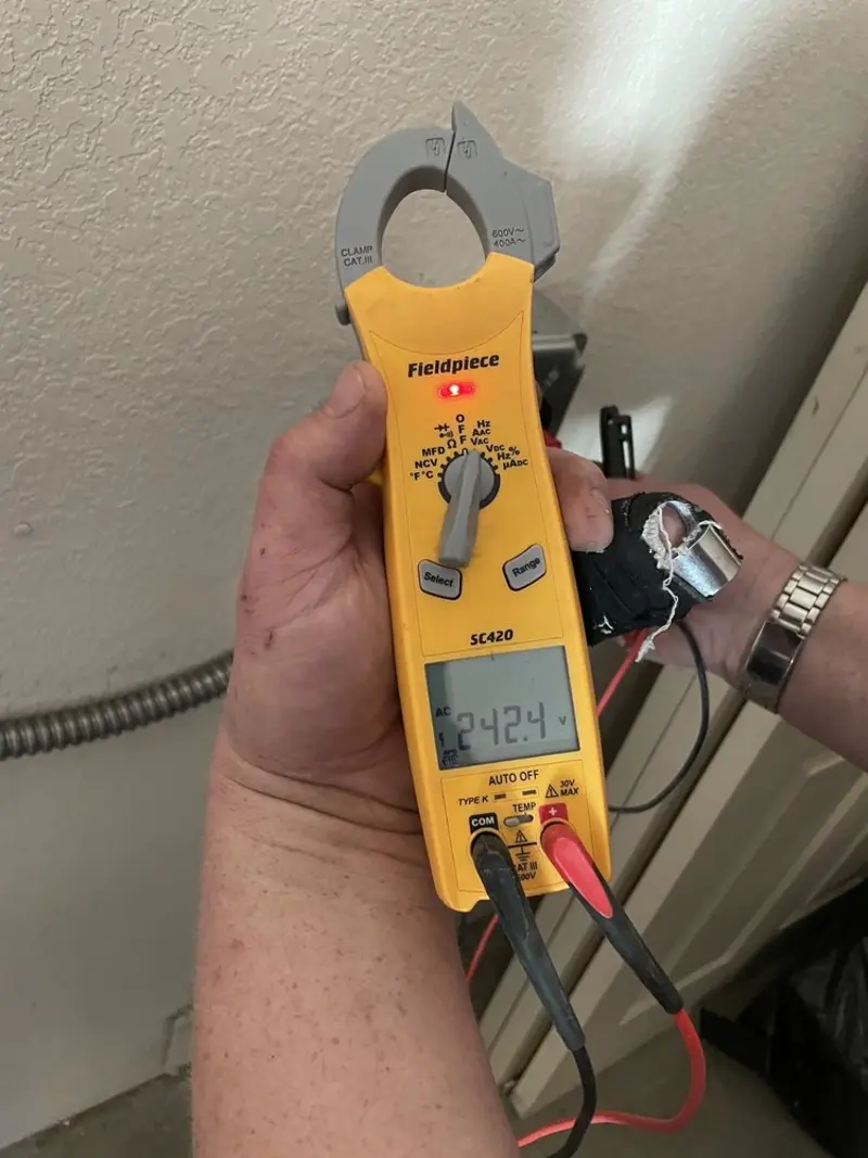 Voltage testing with clamp meter during Hot Tub / Pool Electrical Wiring in Takoma Park
